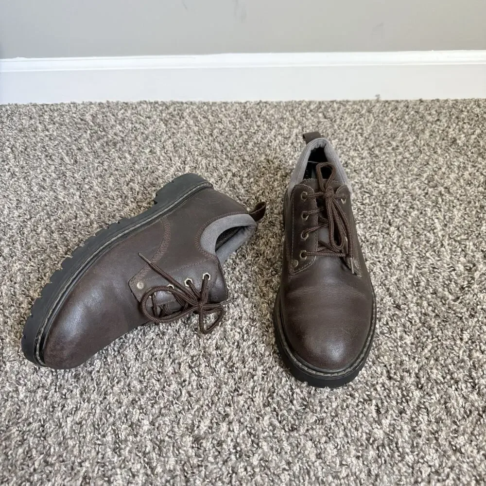 Skechers Chunky Platform Lug Sole Shoes Mens 9 Brown Leather Oxford Vintage Y2K